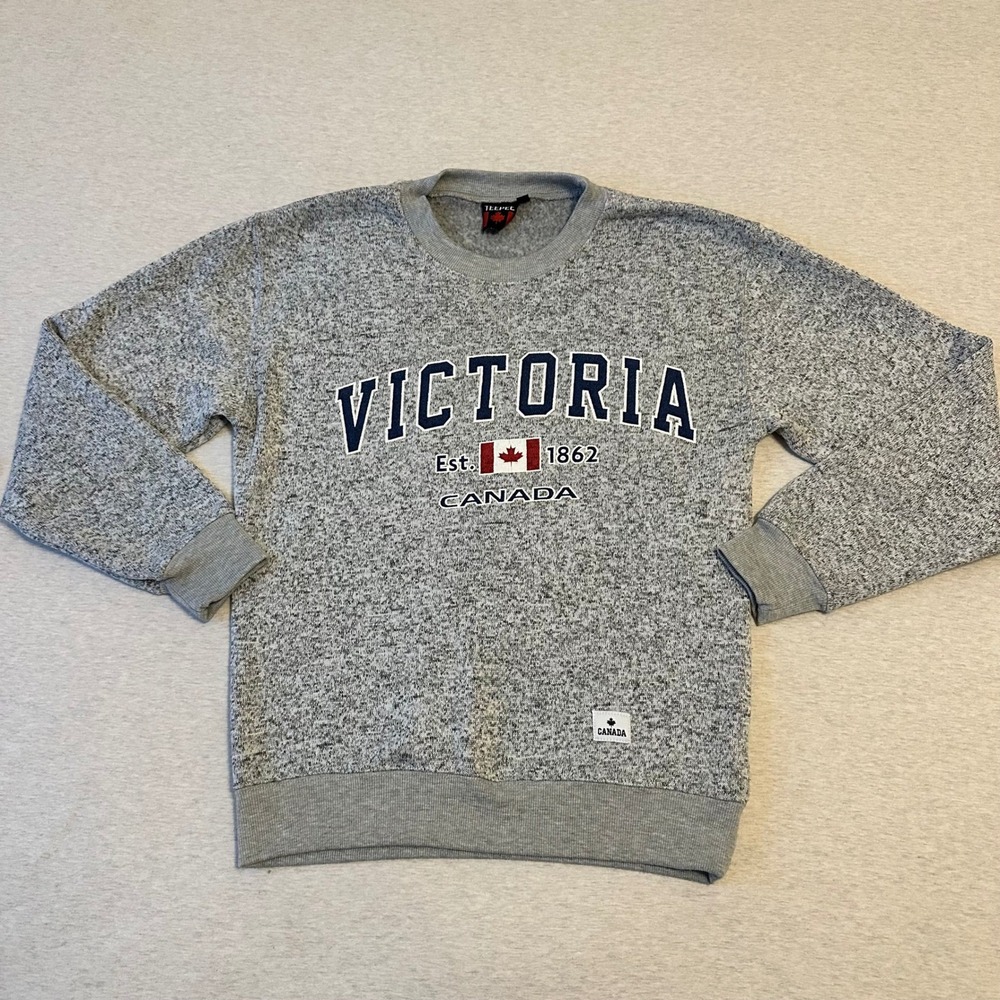 Canada Victoria Est 1862 Gray Speckled Crewneck Sweatshirt‎